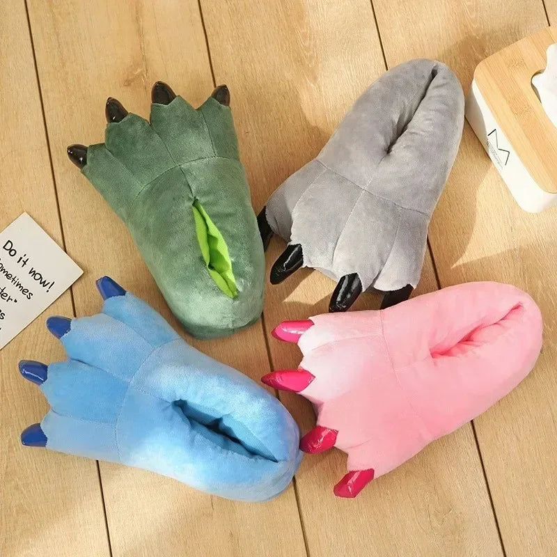 Cozy Dinosaur Paw Monster Slippers